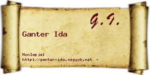 Ganter Ida névjegykártya